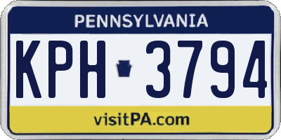 PA license plate KPH3794