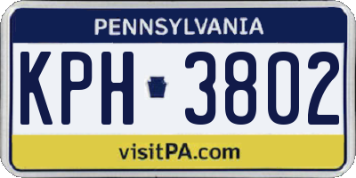 PA license plate KPH3802