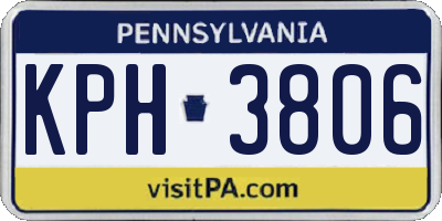 PA license plate KPH3806