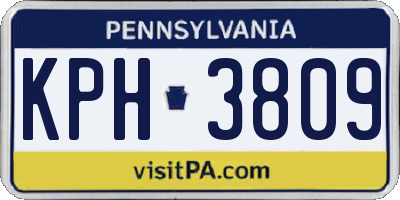 PA license plate KPH3809