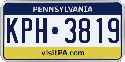 PA license plate KPH3819