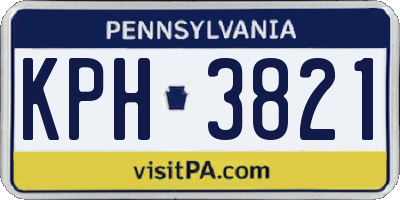 PA license plate KPH3821