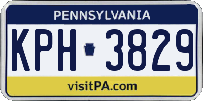 PA license plate KPH3829