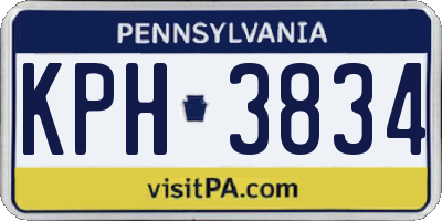 PA license plate KPH3834