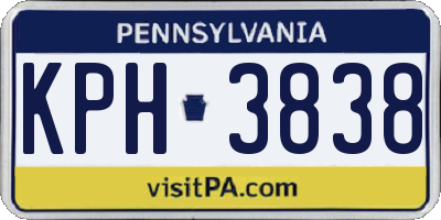PA license plate KPH3838