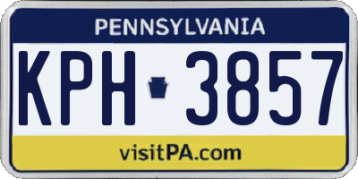 PA license plate KPH3857