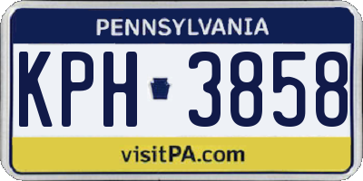PA license plate KPH3858