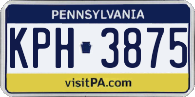 PA license plate KPH3875