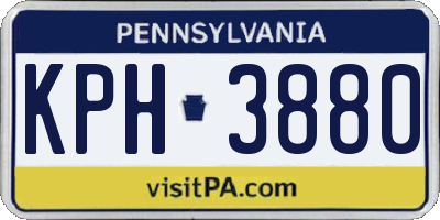 PA license plate KPH3880