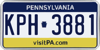 PA license plate KPH3881