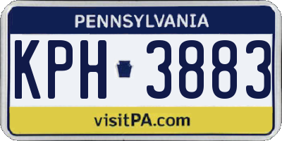 PA license plate KPH3883