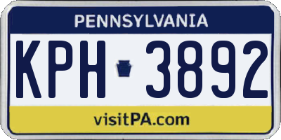 PA license plate KPH3892