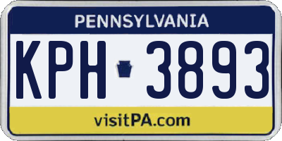 PA license plate KPH3893