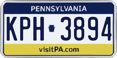 PA license plate KPH3894