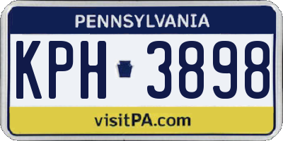 PA license plate KPH3898
