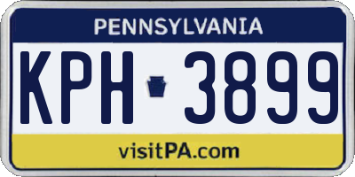 PA license plate KPH3899