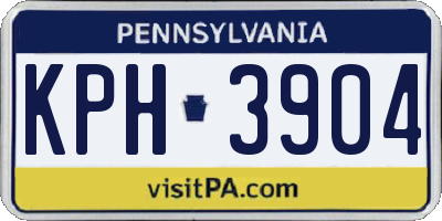 PA license plate KPH3904