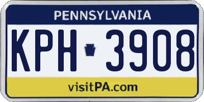 PA license plate KPH3908