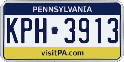 PA license plate KPH3913