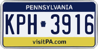 PA license plate KPH3916
