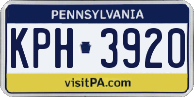 PA license plate KPH3920
