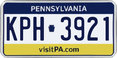 PA license plate KPH3921