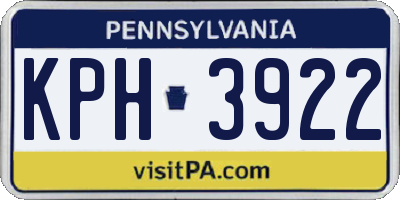 PA license plate KPH3922