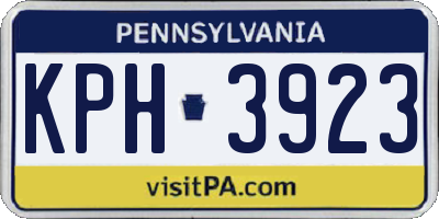 PA license plate KPH3923