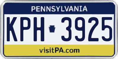 PA license plate KPH3925