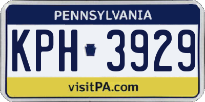 PA license plate KPH3929