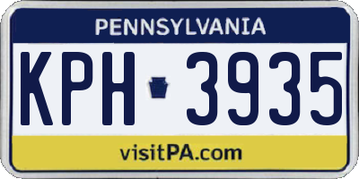 PA license plate KPH3935