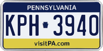PA license plate KPH3940