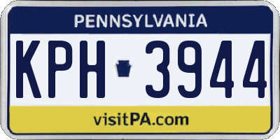 PA license plate KPH3944