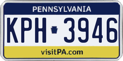 PA license plate KPH3946