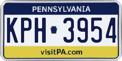 PA license plate KPH3954