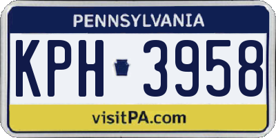 PA license plate KPH3958