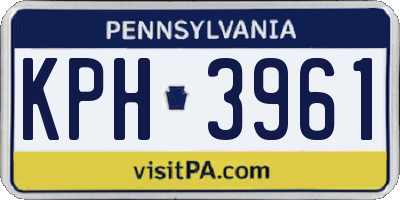 PA license plate KPH3961