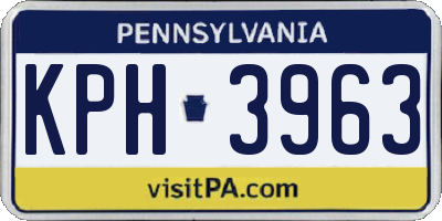 PA license plate KPH3963