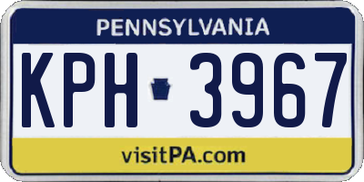 PA license plate KPH3967