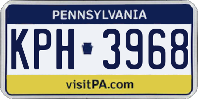 PA license plate KPH3968