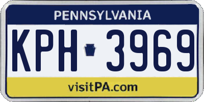 PA license plate KPH3969