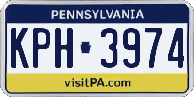 PA license plate KPH3974