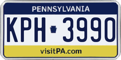 PA license plate KPH3990