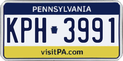 PA license plate KPH3991