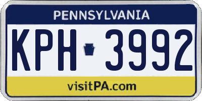 PA license plate KPH3992