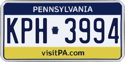 PA license plate KPH3994