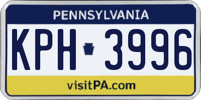 PA license plate KPH3996