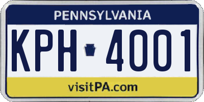 PA license plate KPH4001