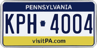PA license plate KPH4004
