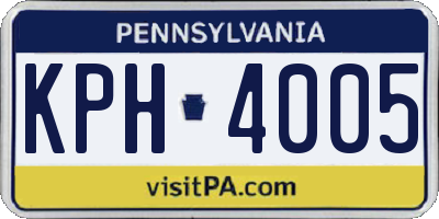 PA license plate KPH4005